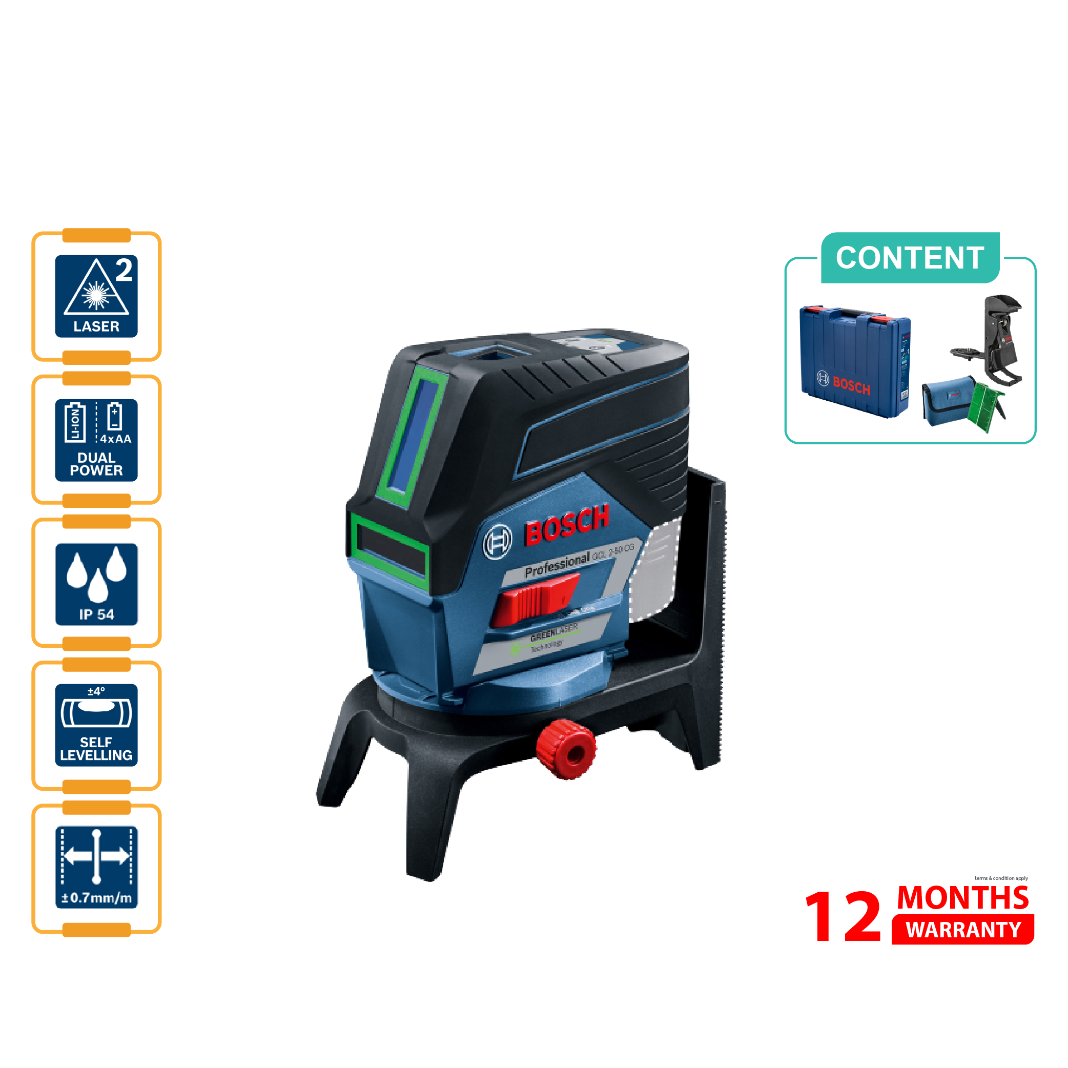 BOSCH GCL 2-50 CG Combi Laser - 0601066H80