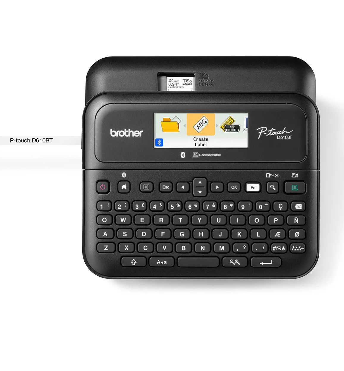 Brother PT-D610BT Desktop Bluetooth and PC Connectable Label Printer with Colour LCD display