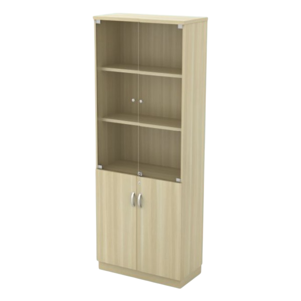 FX SERIES SWINGING GLASS DOOR CABINET (OF-FX-211-G1) & BOOK SHELF CABINET (OF-FX-211-OD1)