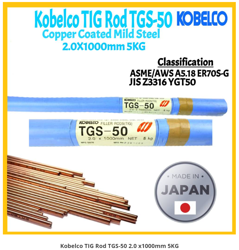 KOBELCO TIG ROD TGS-50 2.0 X1000MM 5KG