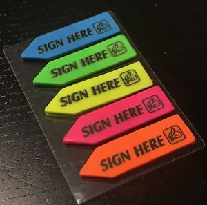 STICKY NOTE SIGN HERE