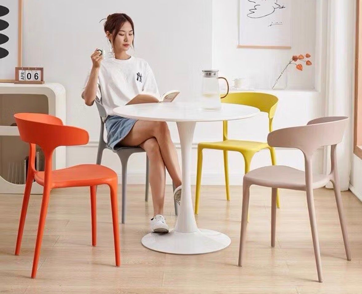 Plastic Chair Dining Chair PP Backrest Chair Nordic