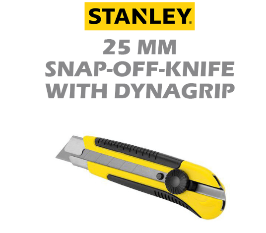 STANLEY 25MM SNAP OFF KNIFE WITH DYNAGRIP STHT10425-8