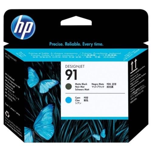 Genuine Malaysia HP Warranty - HP 91 Matte Black and Cyan Printhead