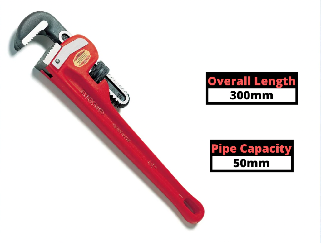 RIDGID 31015 12" Heavy-Duty Straight Pipe Wrench