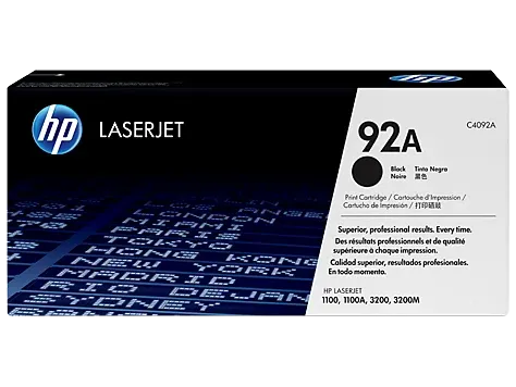 HP 92A Black Original LaserJet Toner Cartridge (C4092A)