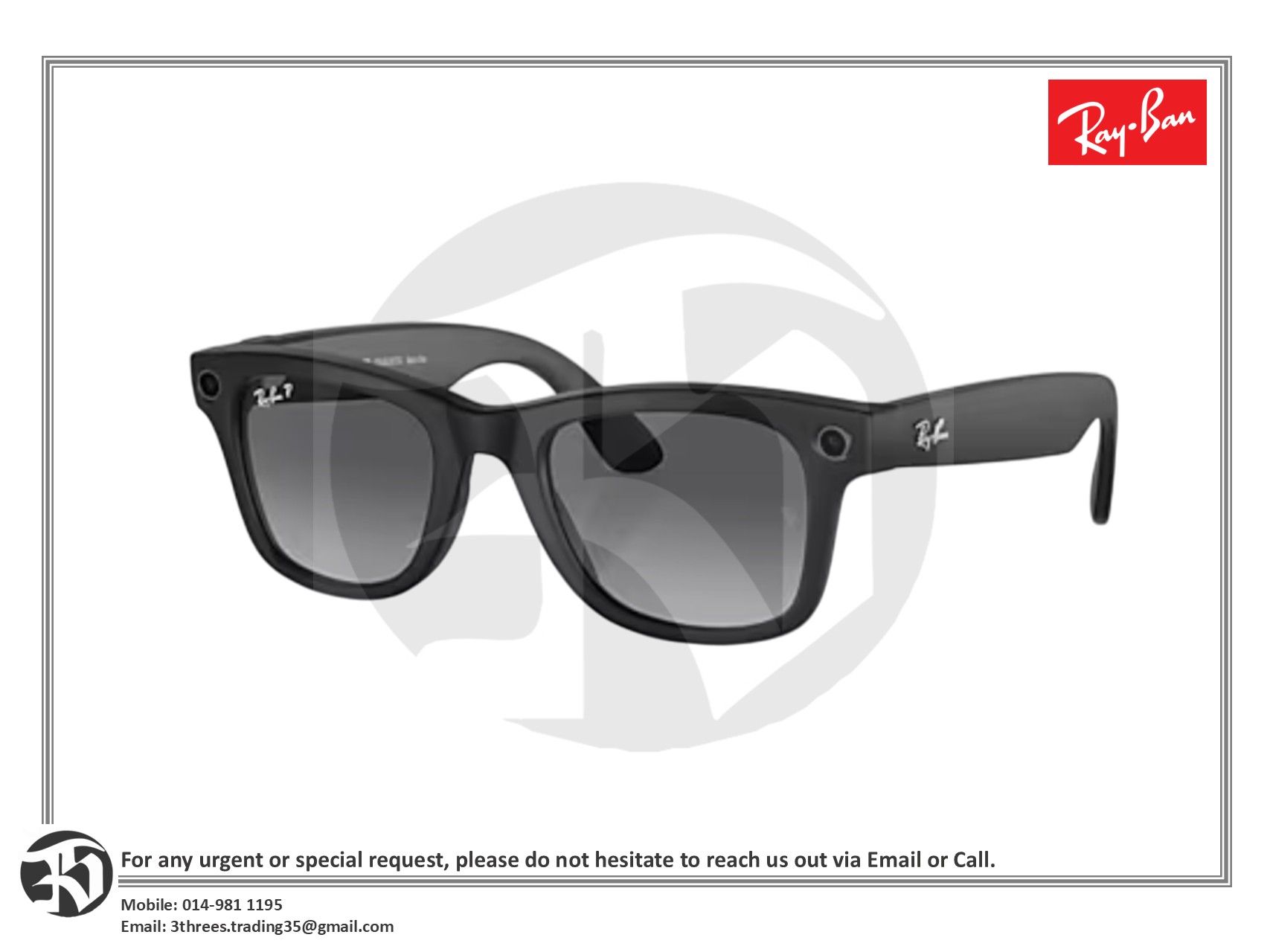 Ray-Ban Meta Wayfarer Smart Glasses - Gradient Graphite (Polarized)