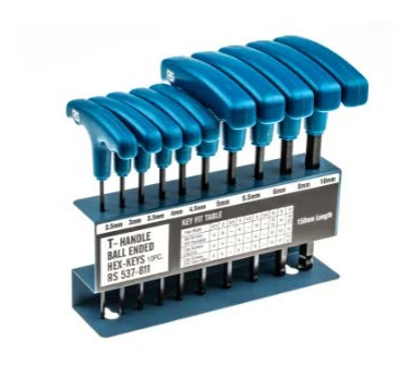 RS PRO 10 piece T Shape Metric Hex Key Set, 2.5 → 10mm