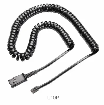 (Genius Malaysian Plantronic) Plantronics U10P Coil Cord to QD Modular Plug