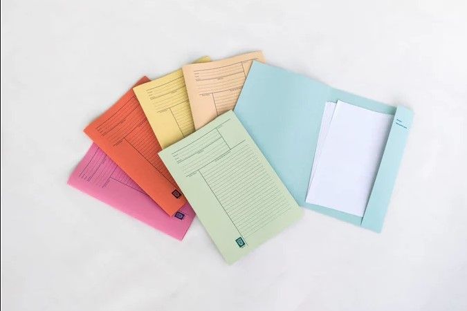 COLORED MINUTE FILE - 200GSM. FOR MEETING MINUTES AND EASY POCKETING OF DOCUMENTS. 100PCS / PACK