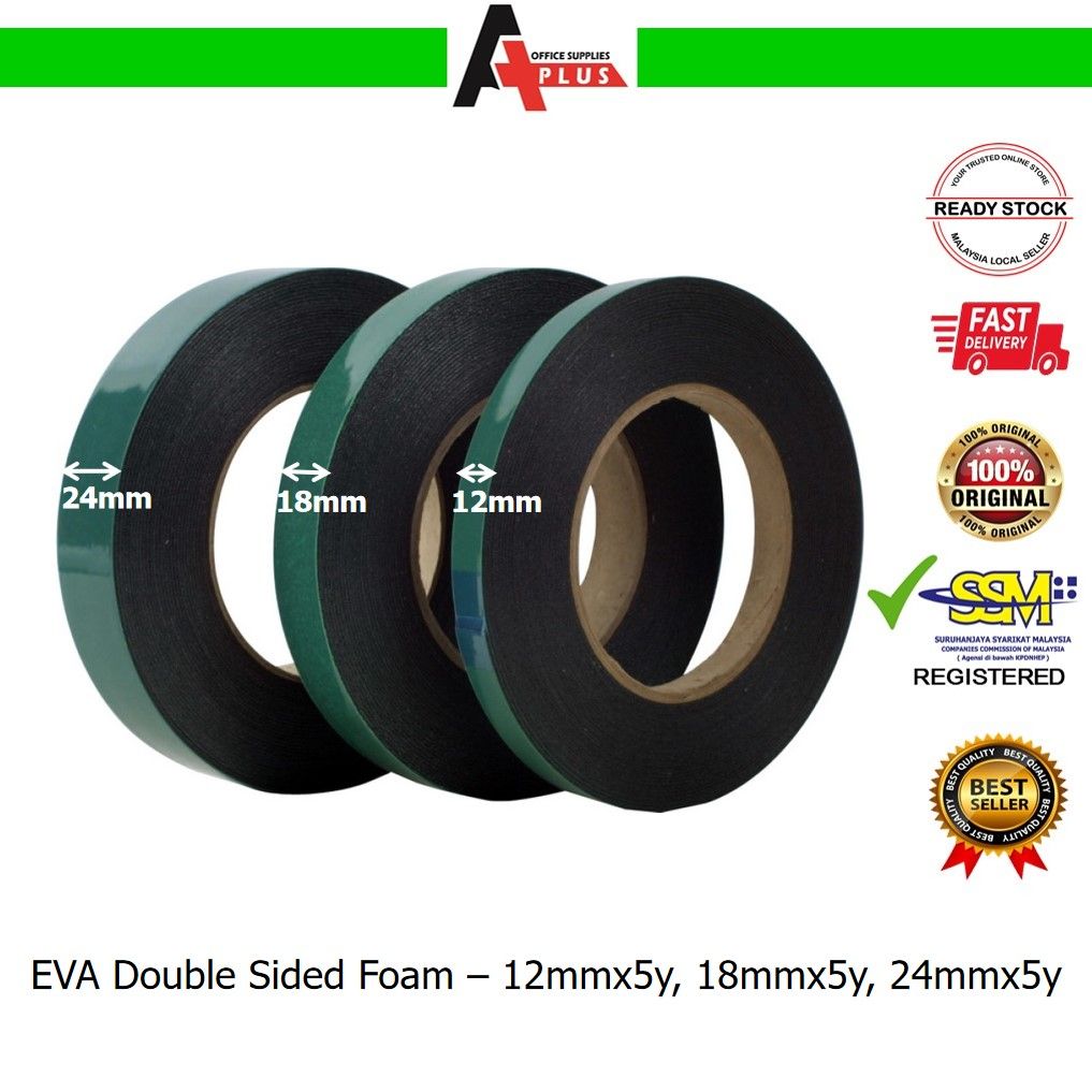 EVA Double Foam Tape / Pita Pelekat Dua Belah - 12mmx5y, 18mmx5y, 24mmx5y