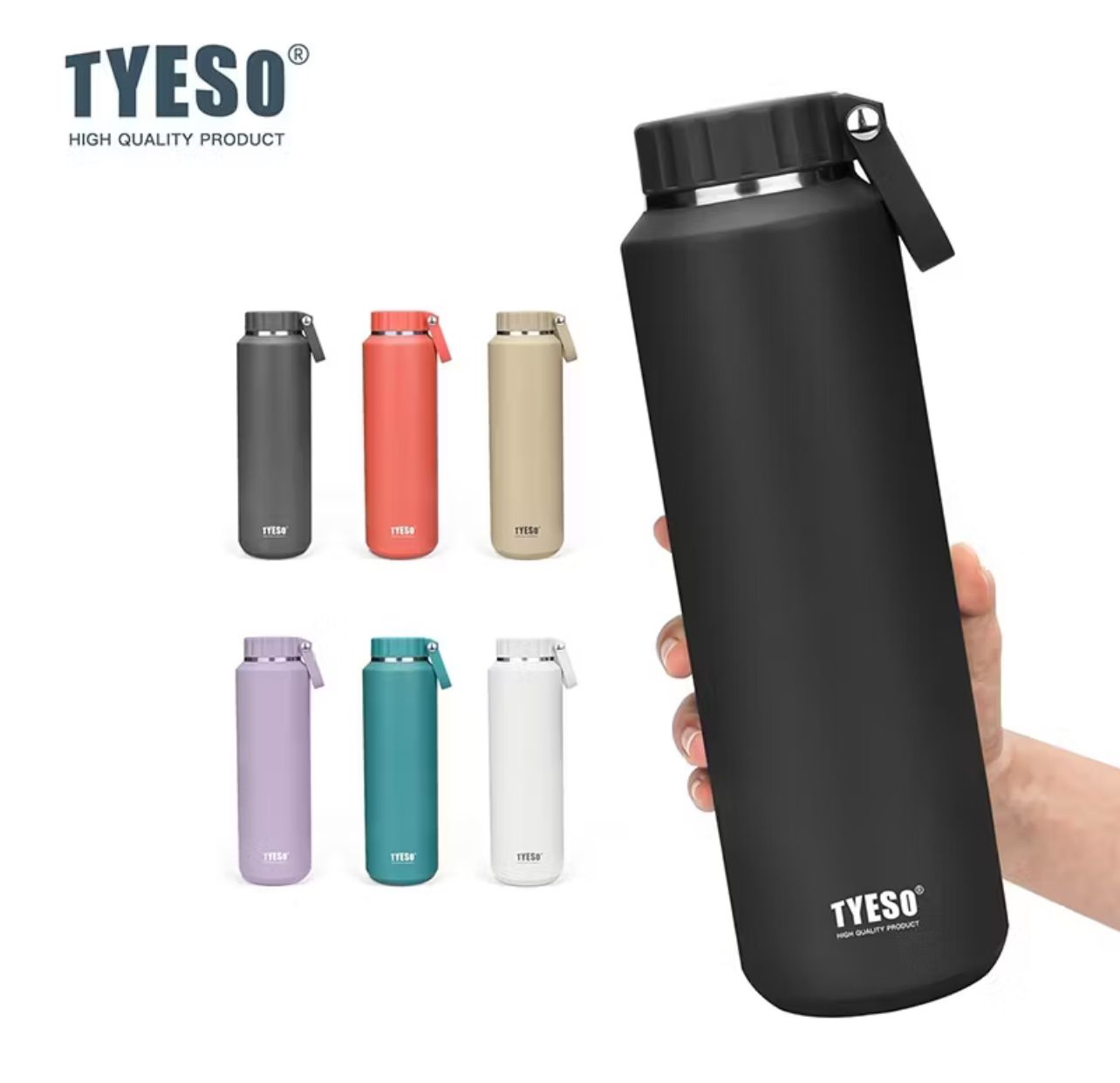 TYESO 710ml Vacuum Insulated Bottle Keep Cold And Hot With Handle