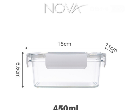 *Airtight Transparent Tupperware Crisper with White Lid 450ML