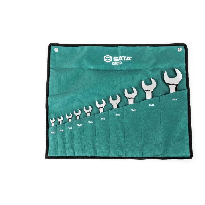 Sata 10PC DOUBLE OPEN END WRENCH SET (METRIC)