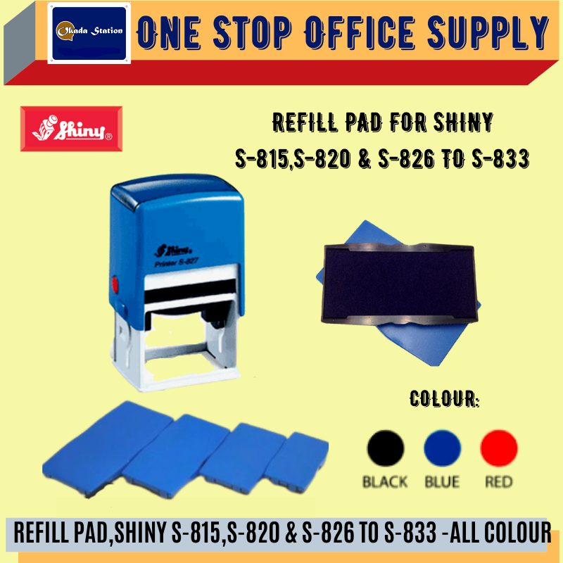 SHINY REFILL PAD,SHINY S-815,S-820 & S-826 TO S-833 -ALL COLOUR /Shiny /Refill Pad /Shiny Ink Pad Refill /Stamp Pad Refill /Shiny Refill Pad