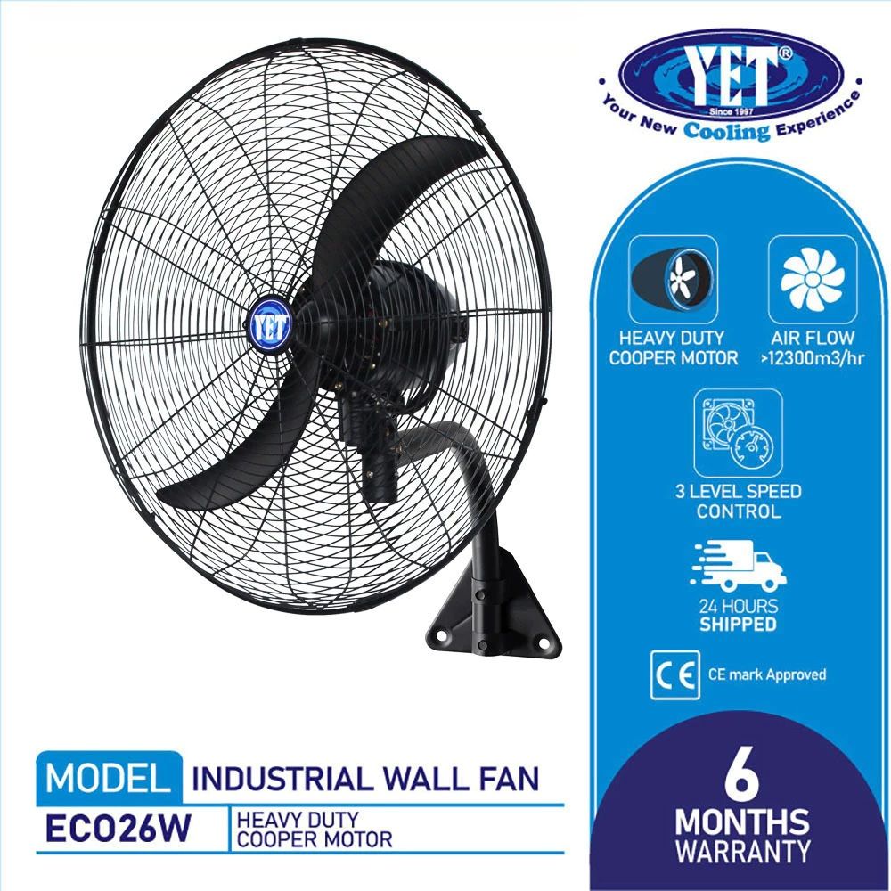 YET ECO 26W Heavy Duty Powerful Industrial Wall Fan
