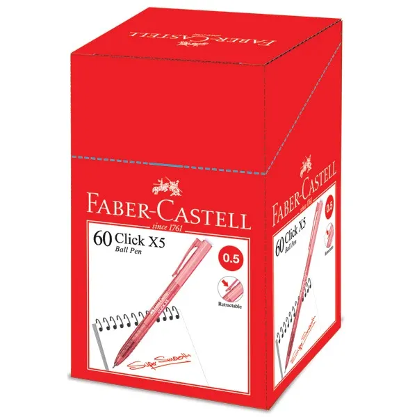 Faber-Castell Ball Pen Click X5/1425 0.5mm - Red