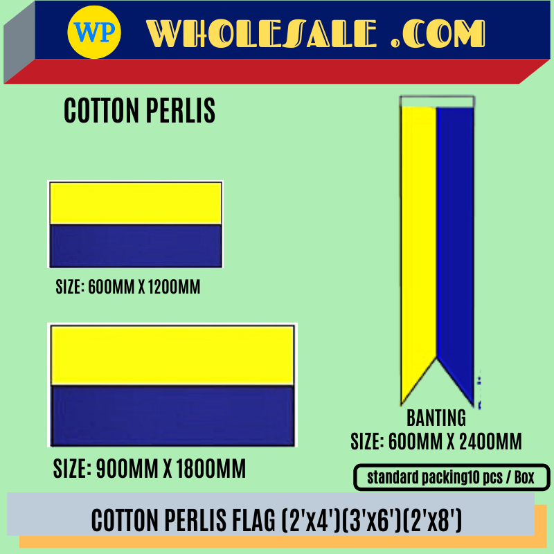 Perlis Flag / Flag / Perlis State Flag / Polymesh Cotton / 2'x4' / 3'x6' / 2'x8' / F1504-PL / F15060-PL / F15064-PL / Bendera Perlis / Bendera