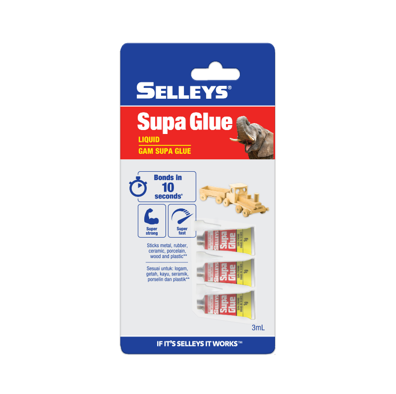 SELLEYS SUPA GLUE - SINGLE SHOT (3 X 1G)