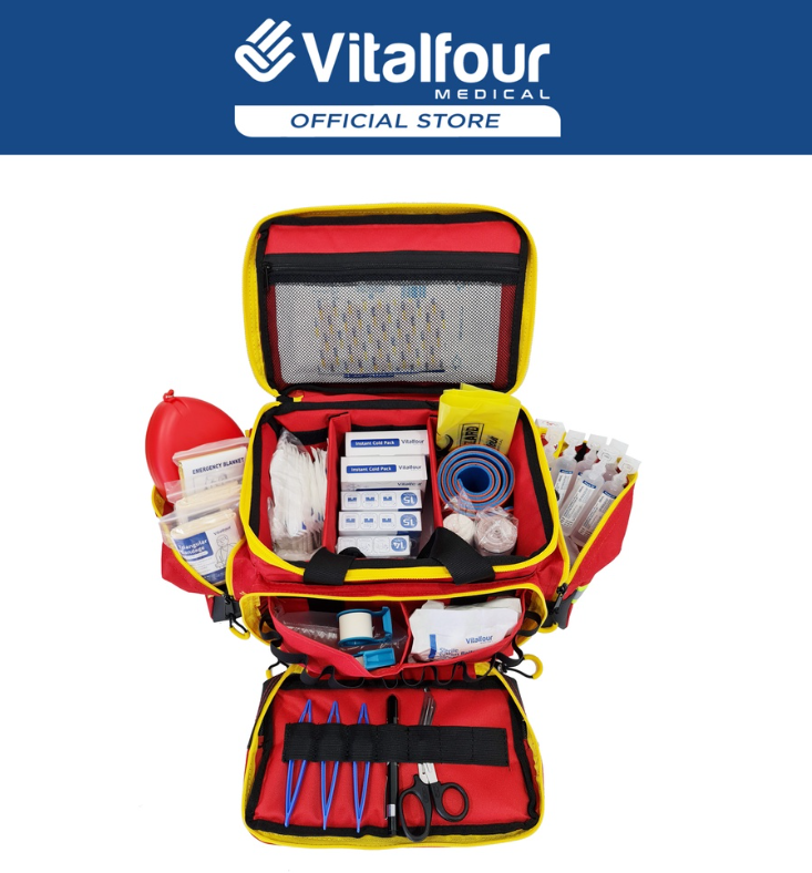 VITALFOUR FIRST RESPONDER TRAUMA BAG (EMPTY & COMPLETE SET)_89PCS