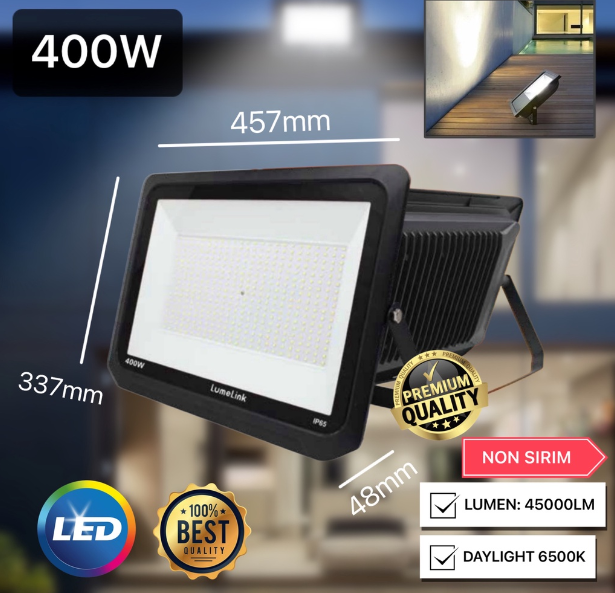 LED SPOTLIGHT 400W FLOODLIGHT OUTDOOR LED LAMP , Daylight 6500K , 45000 LM