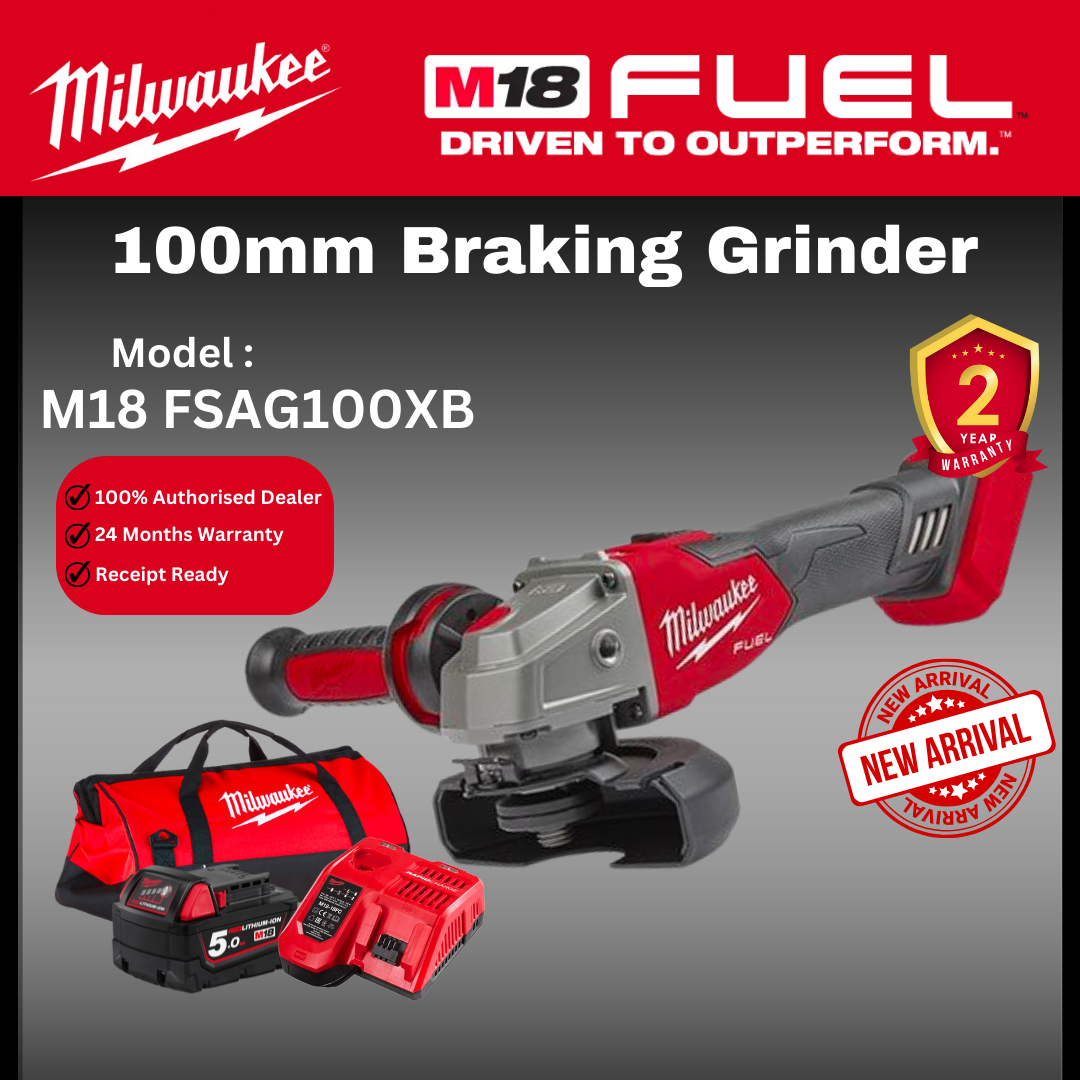 MILWAUKEE M18 100mm Braking Grinder / M18 FSAGV100XB / Power Tools Grinders / MILWAUKEE GRINDER FULL SET / Milwaukee Grinder / Milwaukee 100mm Grinder