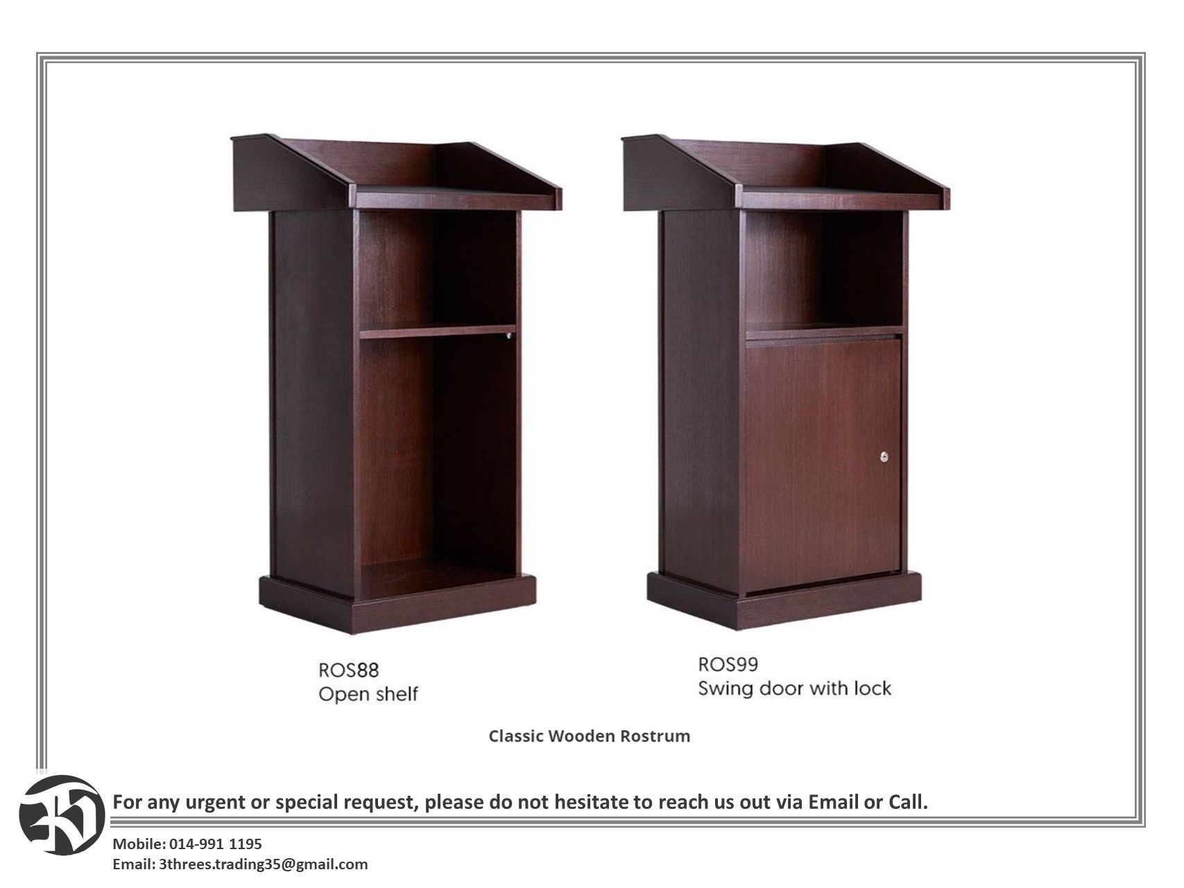 Kuching Sincere classic wooden rostrum