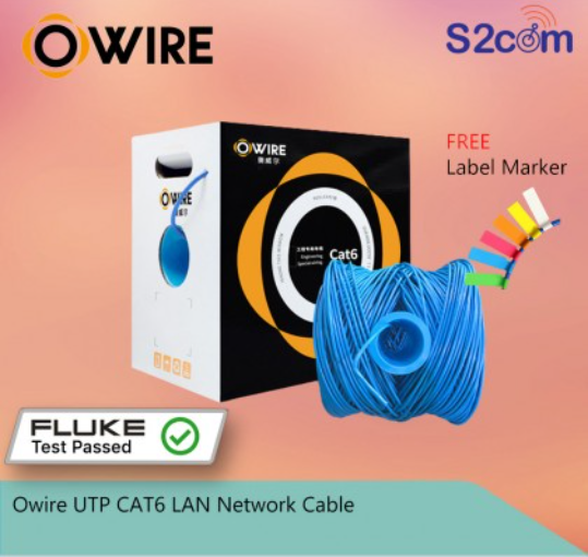 OWIRE CAT6 23AWG SOLID FULL COPPER UTP NETWORK ETHERNET CABLE