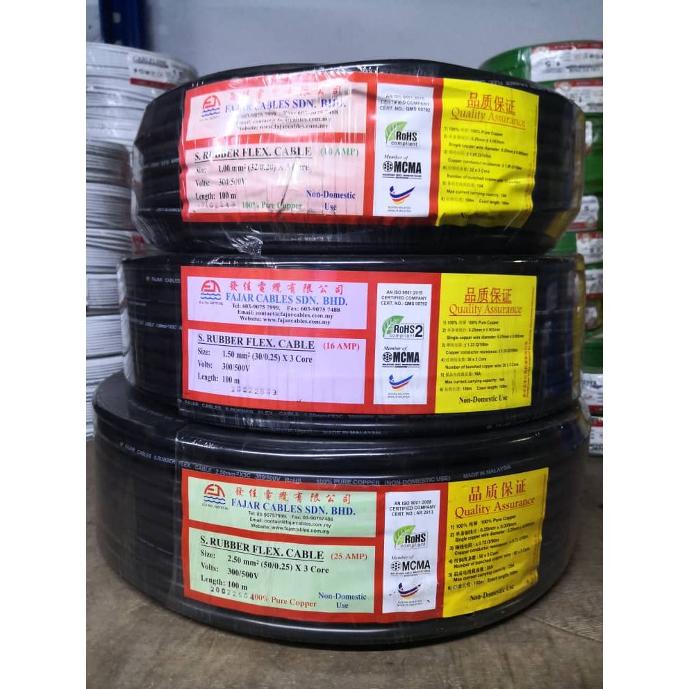 1.5MM Core TRS Cable Core Black 100% Pure Copper [100 METER PER ROLL]