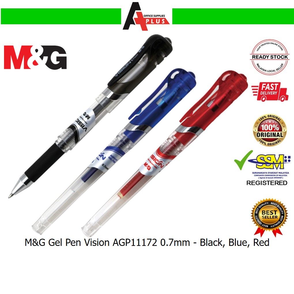 M&G Gel Pen Vision AGP11171 0.7mm / Pen Dakwat Gel - Black, Blue, Red