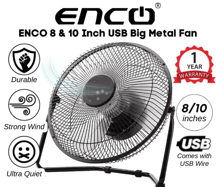 ENCO *ENCO 10 inch USB Metal Fan (Model No: EN-UF010)