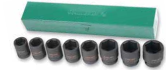 JONNESWAY 8PCS 3/4" DR. 6PT FLANK IMPACT SOCKET SET