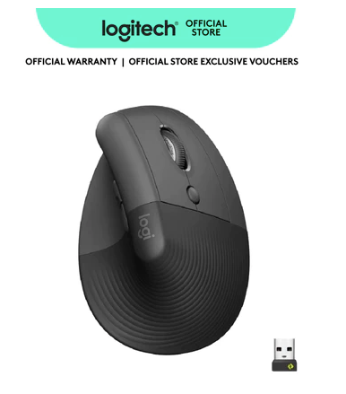 Logitech Lift Vertical Ergonomic Mouse, Wireless, Bluetooth