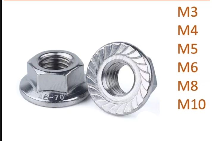 HEXAGON FLANGE NUT SUS 304 SIZE: M3,M4,M5,M6 ,M8 & M10
