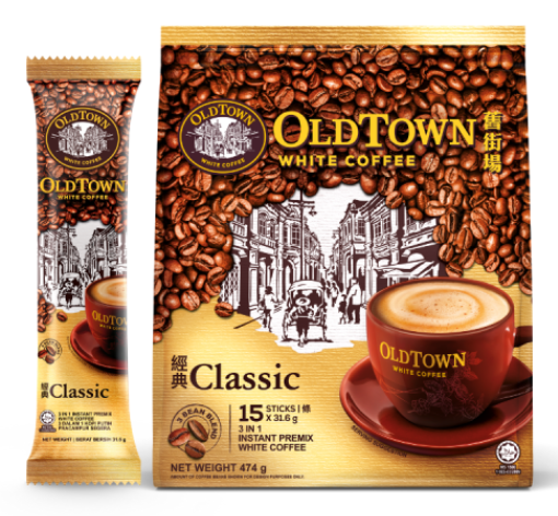 OLD TOWN CLASSIC INSTANT 3 IN 1 PREMIX WHITE COFFEE 15 X 31.6G