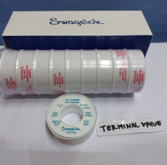 Swagelok PTFE Teflon Tape - Male Tapered Pipe Thread Sealant, 1/2" x 288'' roll (12.7 x 732cm), PN: MS-STR-8 (10 PCS/BOX)