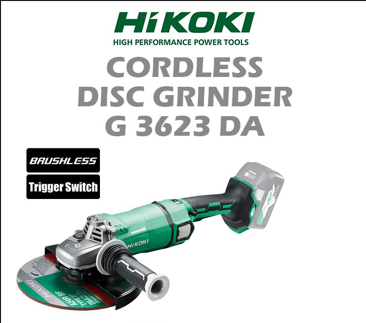 HIKOKI 9" CORDLESS DISC GRINDER G3623DA