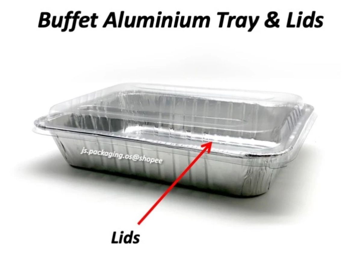 Aluminium Foil Tray Size M With Lid- 10PCS