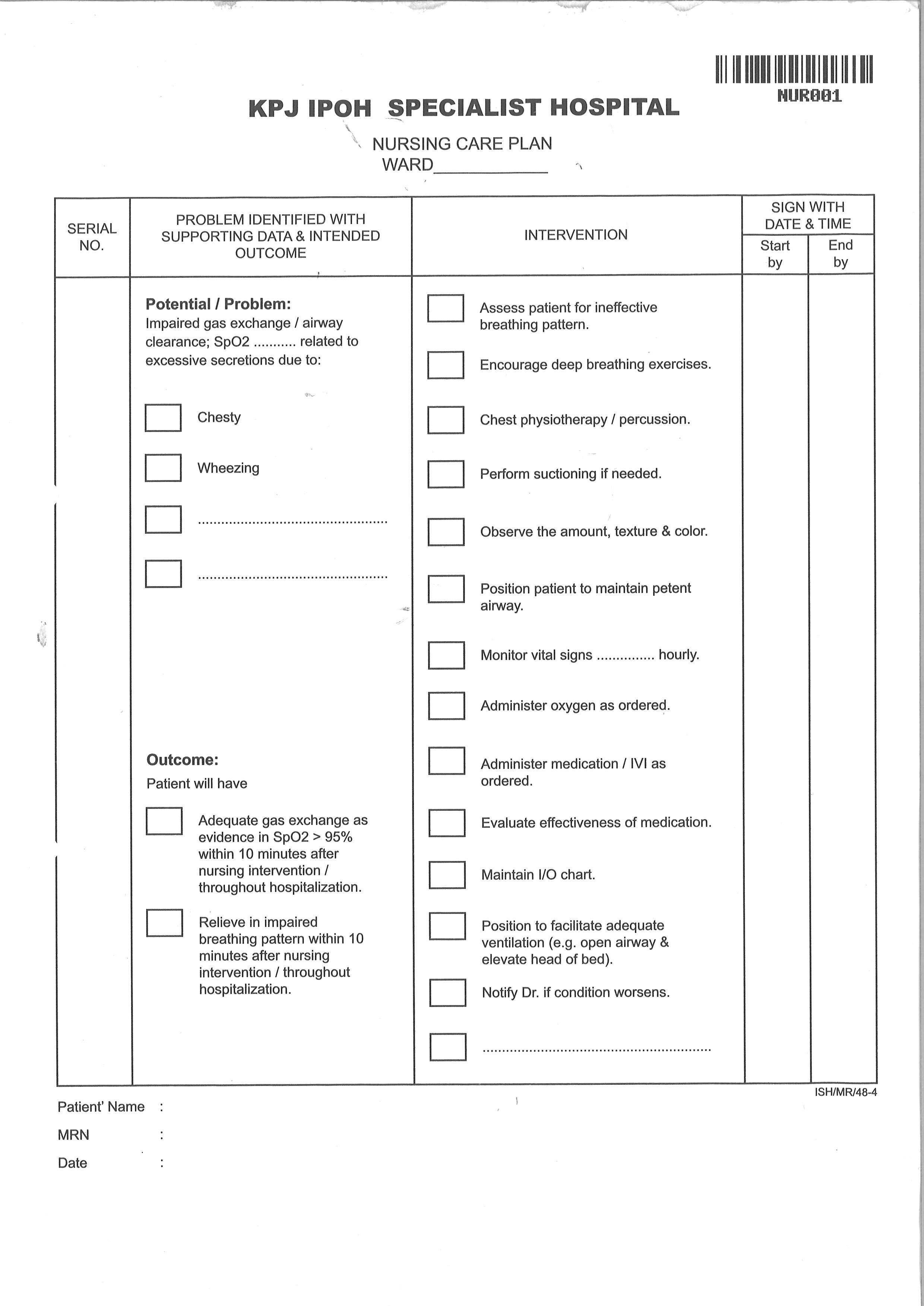 NURSING CARE PLAN WARD