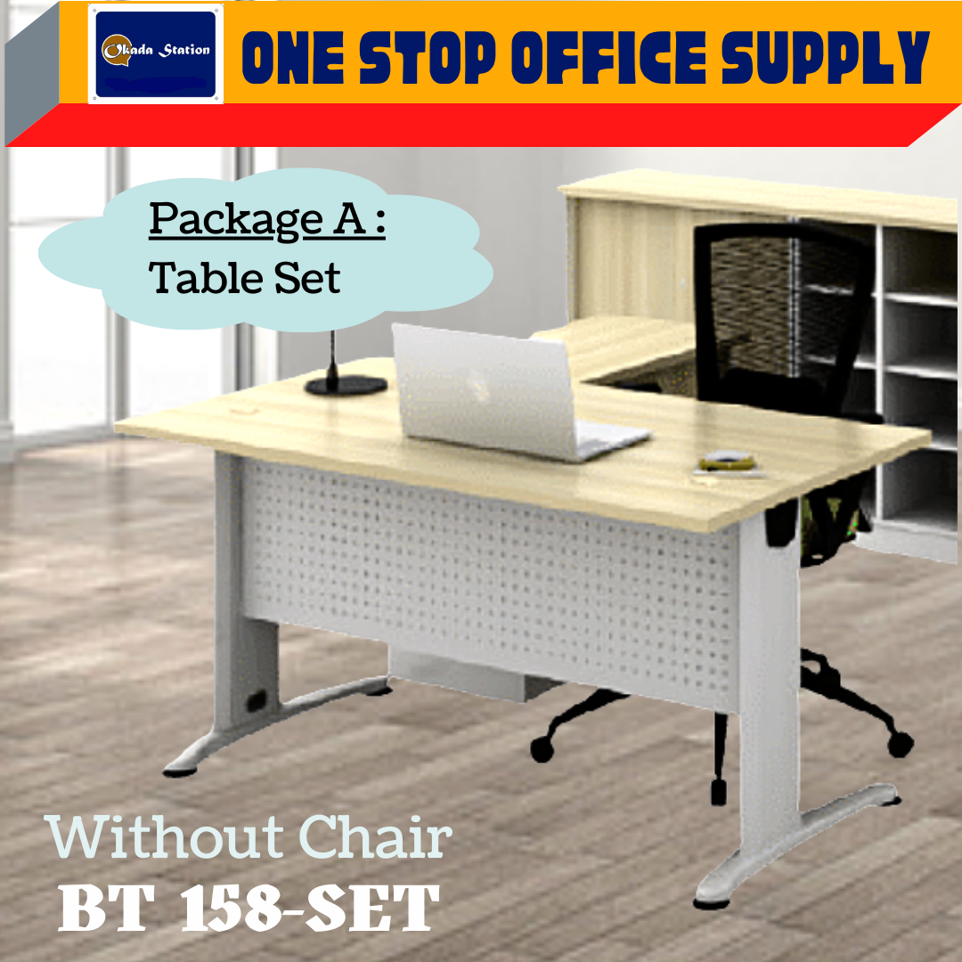 VS STANDARD TABLE SET (BT-158) / STANDARD TABLE WITH CABINET SET (BT 158-SET) / STANDARD TABLE BT 158 / B-SERIES / / / OFFICE DESK / OFFICE TABLE / TABLE WITH CABINET / TABLE SET / BOSS TABLE / MODERN TABLE SET