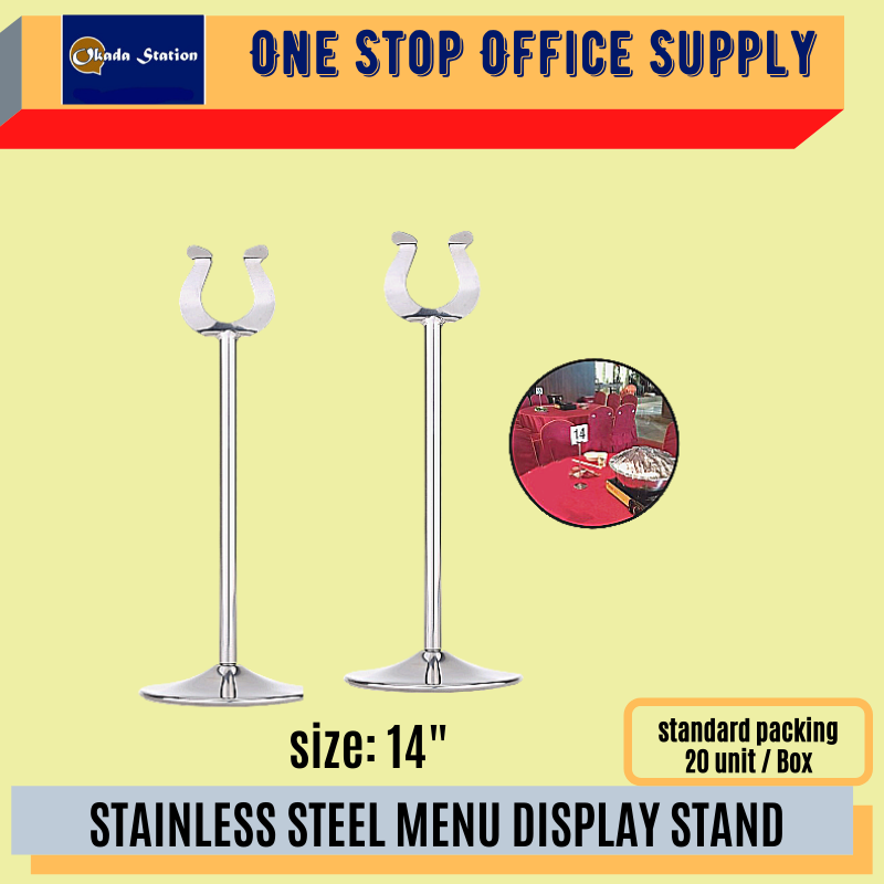 STAINLESS STEEL MENU DISPLAY STAND -14" /Menu Display Stand /Display Stand /Stainless Steel Stand