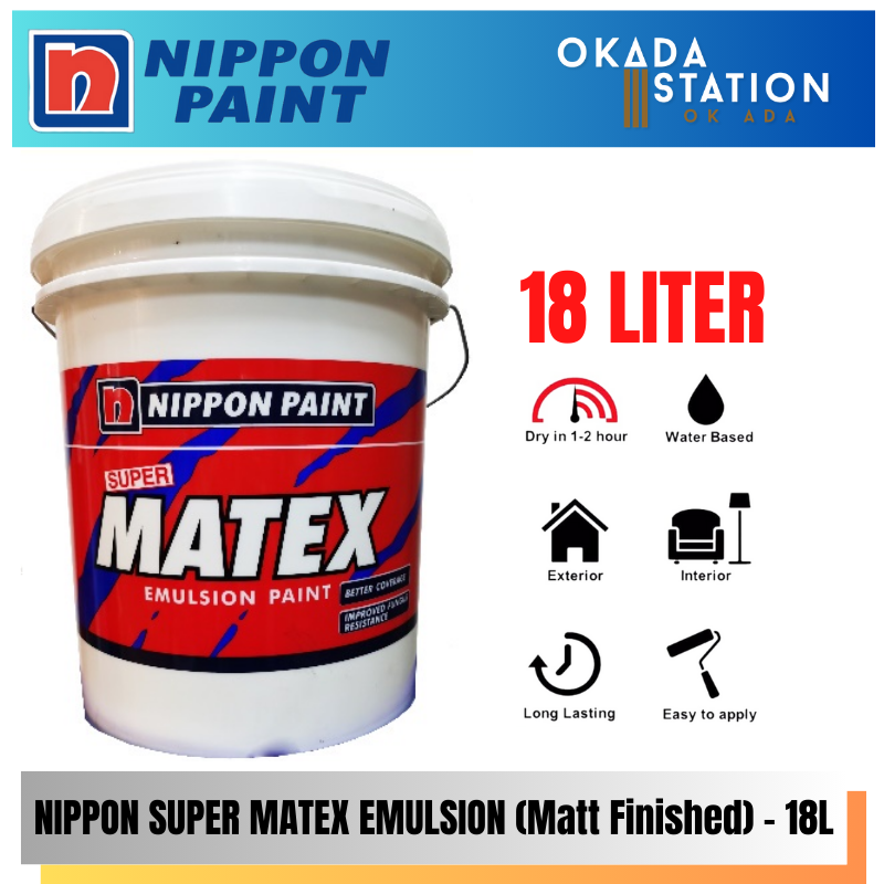Nippon Paint 18L Nippon Paint Super Matex Emulsion Interior Wall & Ceiling Paint