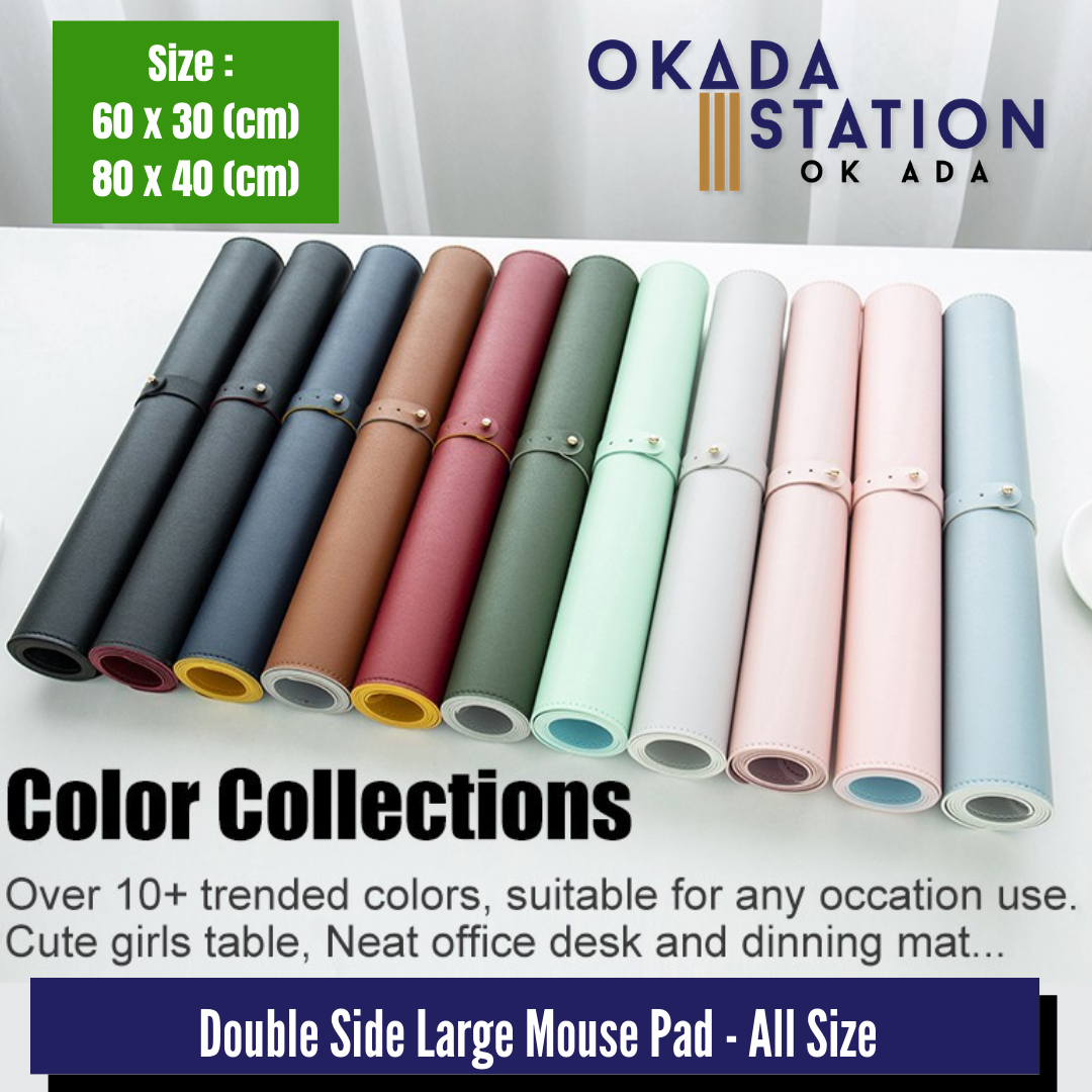Okada Premium Double-side Large Mouse Pad - All Size / Study Desk Mat / Table Mat / Computer Mousepad / Double Side Mouse pad / Mousepad for Work Gaming / Computer Accessories / Pu Leather