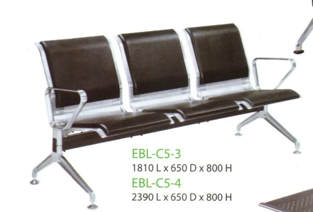 Metal Link Chair With PVC Cover Black 4 Seater / Chair / Office Chair / Ergonomic Chair / Metal / Link Chair / PVC Cover / 4 Seater / Metal Link Chair #black