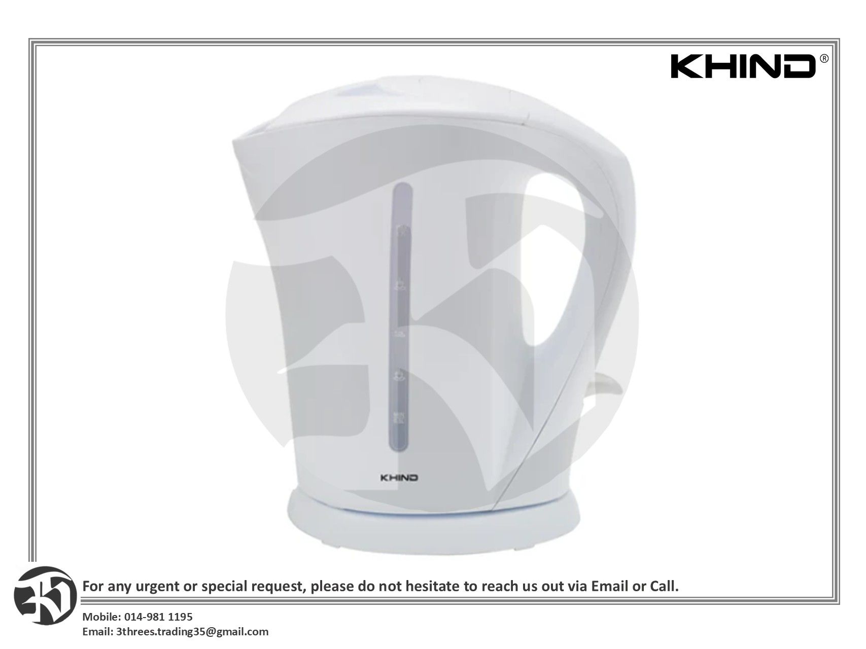 KHIND 1.7L Electric Jug Kettle EK5813