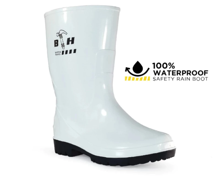 Black Hammer Mid-cut 27cm Slip Ons (Without Steel Toe Cap & Plate) - White