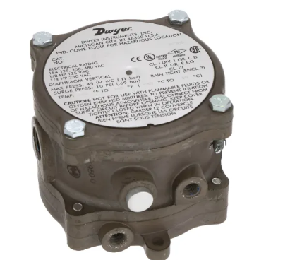 *DWYER 1950-0-2F Pressure Switch, 15A/480VAC, 1/8" FNPT, 0.15 Inch-H2O, 0.5 Inch-H2O, SPDT