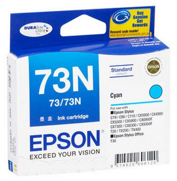 Genuine Malaysia Epson Warranty - EPSON 73N CYAN INK C13T105290