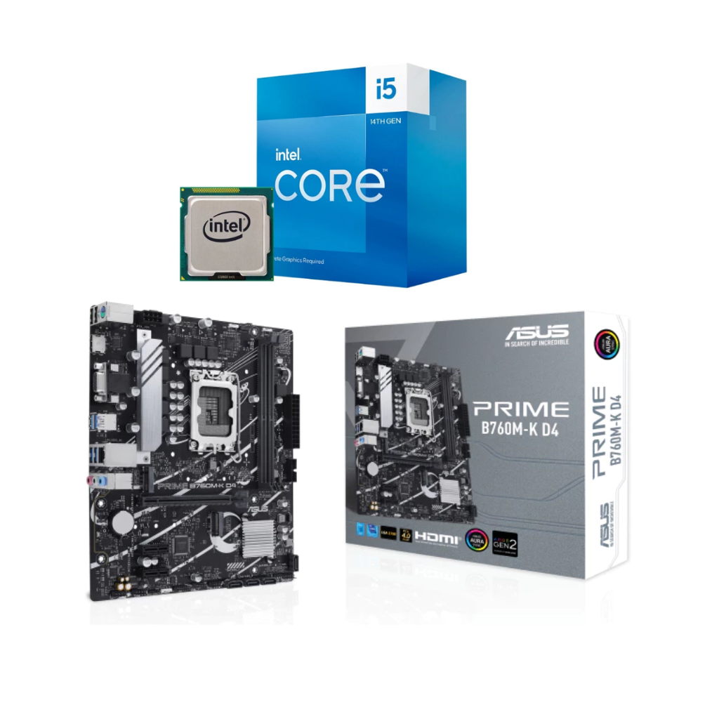 INTEL Core I5-14400F + ASUS Prime B760M-K D4 Motherboard