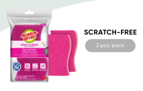 3M *3M™ Scotch-Brite® Easy Clean Scrub Sponge, Scratch Free, 2 pcs/pack, For dishwashing